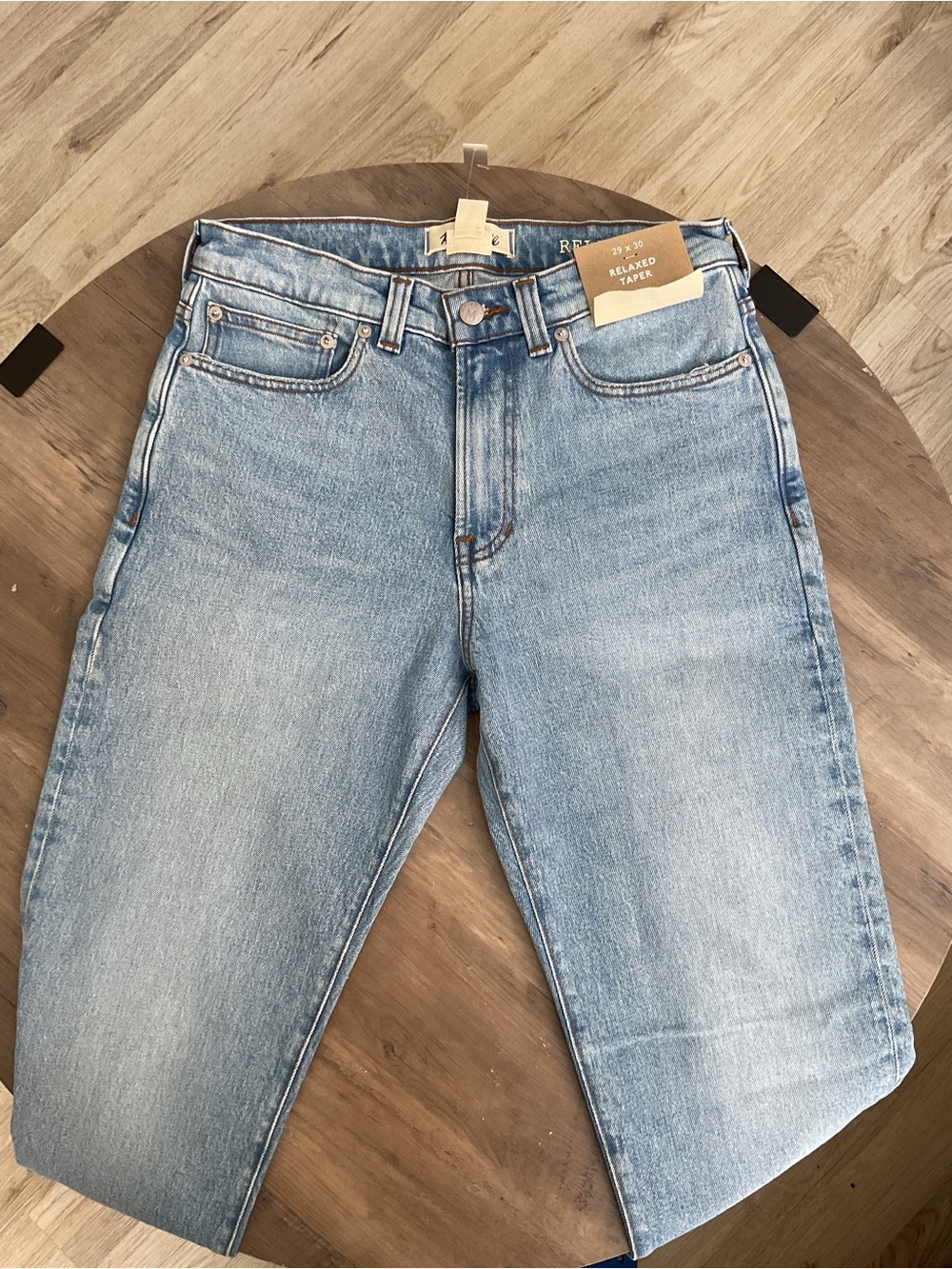 Madewell Relaxed-Taper Jeans in Light Blue Denim